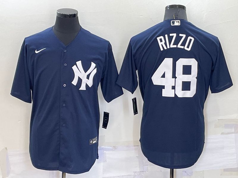 Men New York Yankees 48 Rizzo Blue Game 2022 Nike MLB Jersey2
